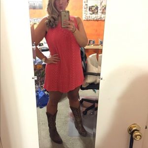 Coral Target mini dress